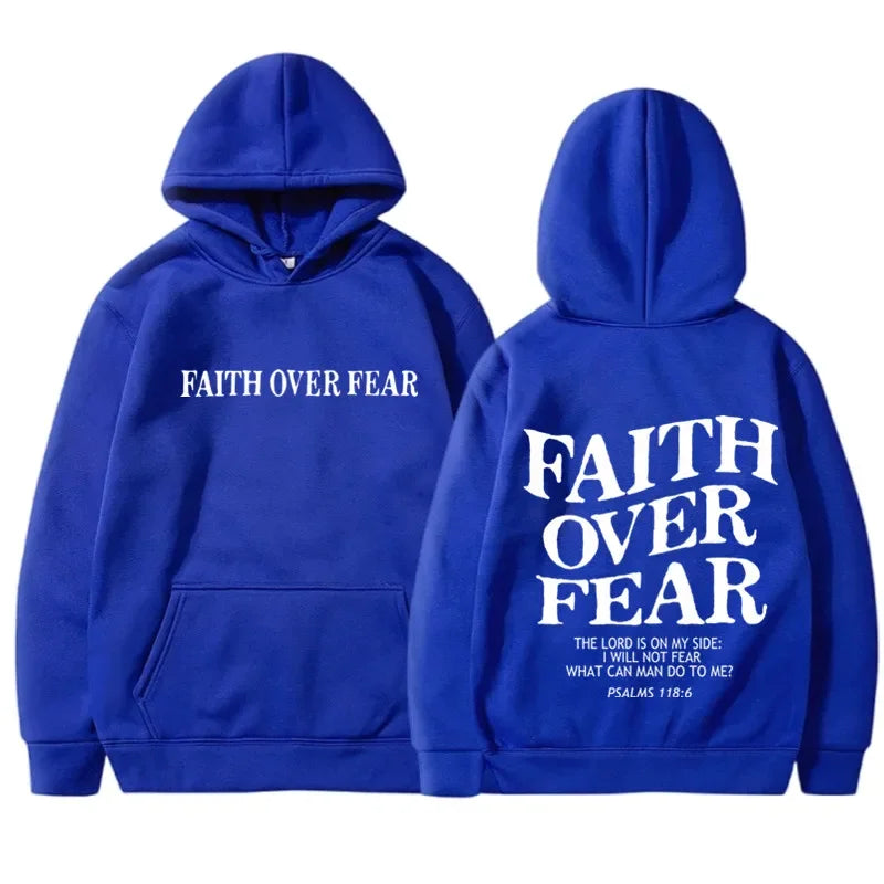 Moletom com capuz "Faith Over Fear"
