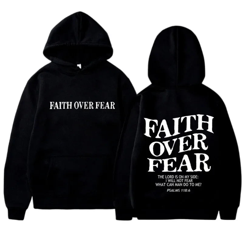 Moletom com capuz "Faith Over Fear"
