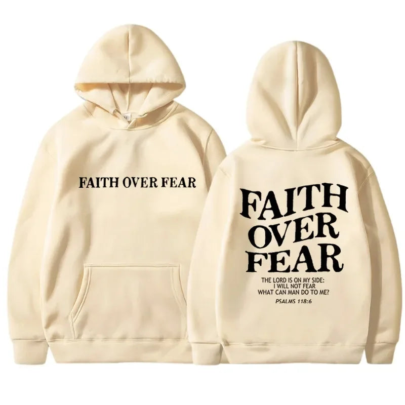 Moletom com capuz "Faith Over Fear"