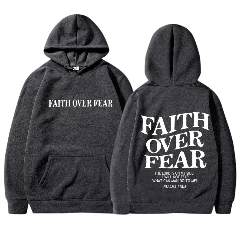 Moletom com capuz "Faith Over Fear"