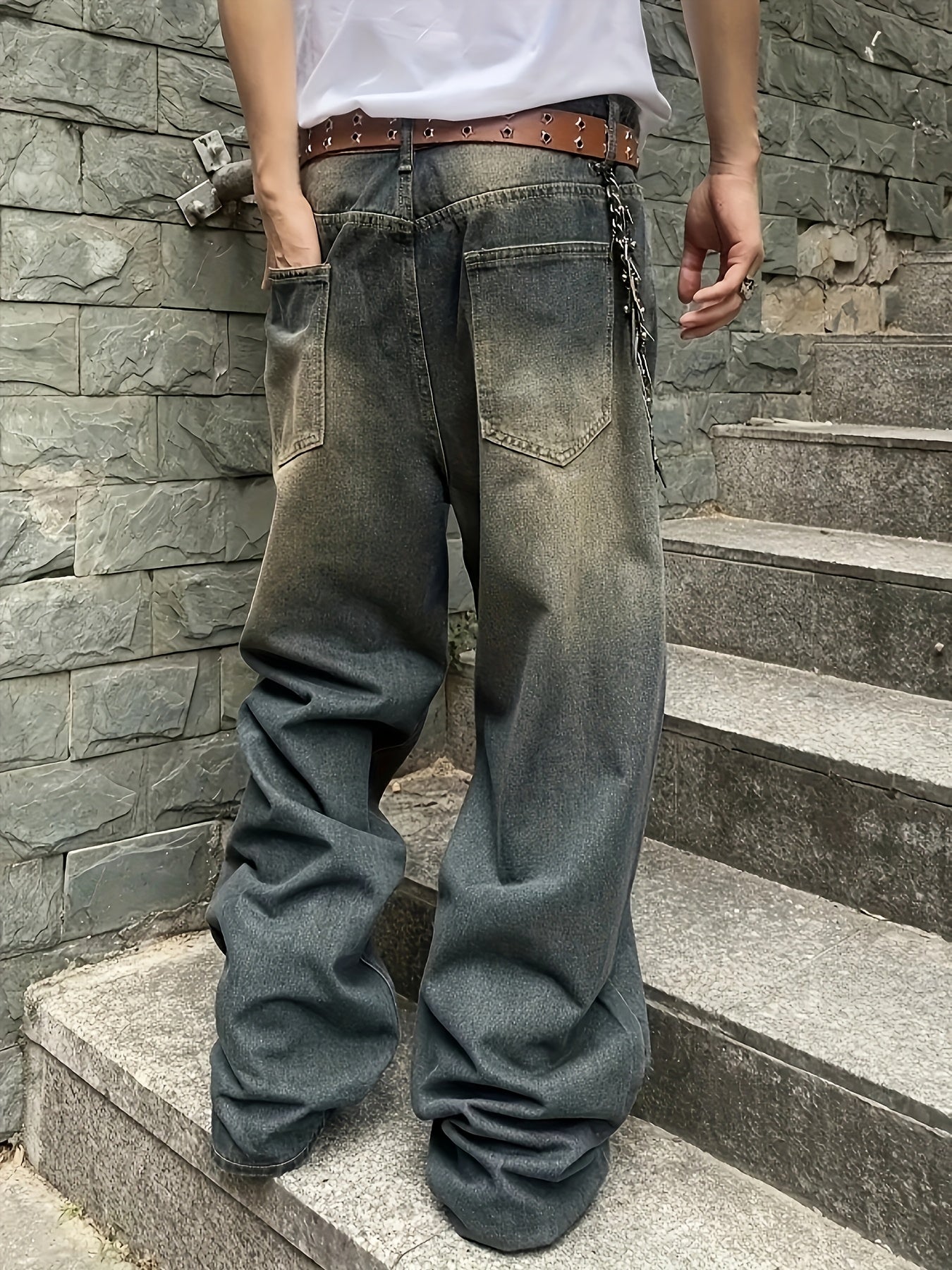 Calça Jeans Baggy Desbotada