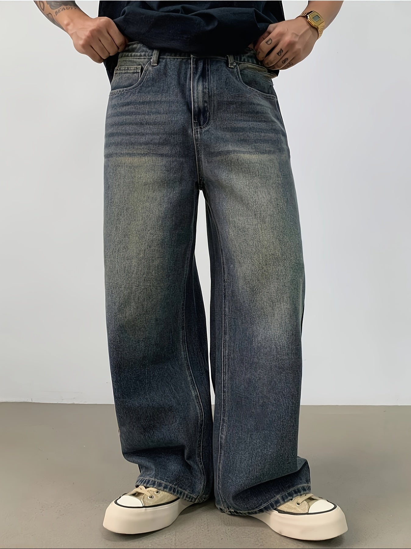 Calça Jeans Baggy Desbotada