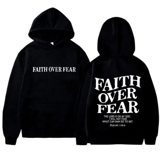 Moletom com capuz "Faith Over Fear"